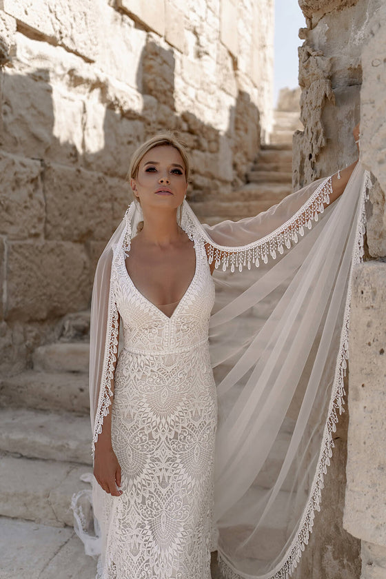 Voile cathédrale à franges, DAMA Couture.