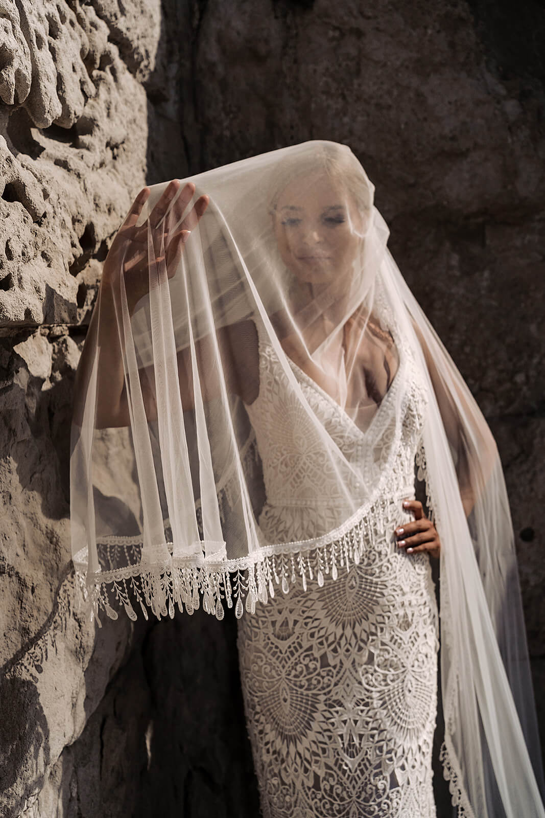 Voile cathédrale à franges, DAMA Couture.