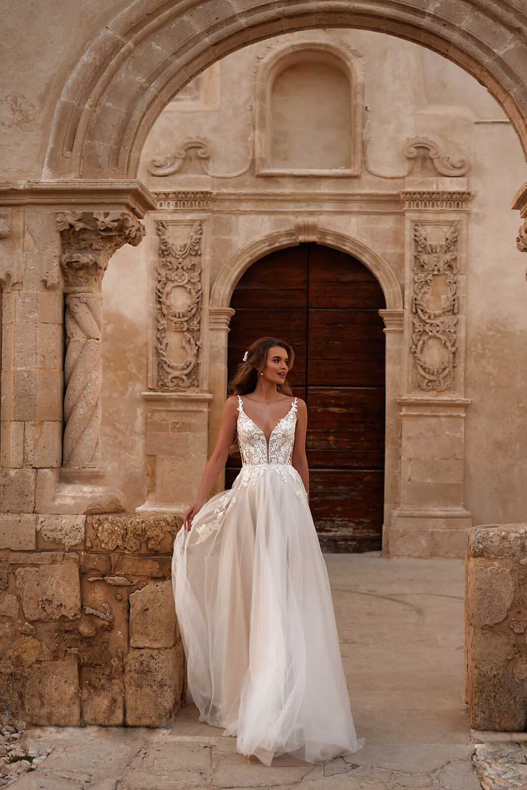 Robe de mariée trapèze Avril, DAMA Couture.
