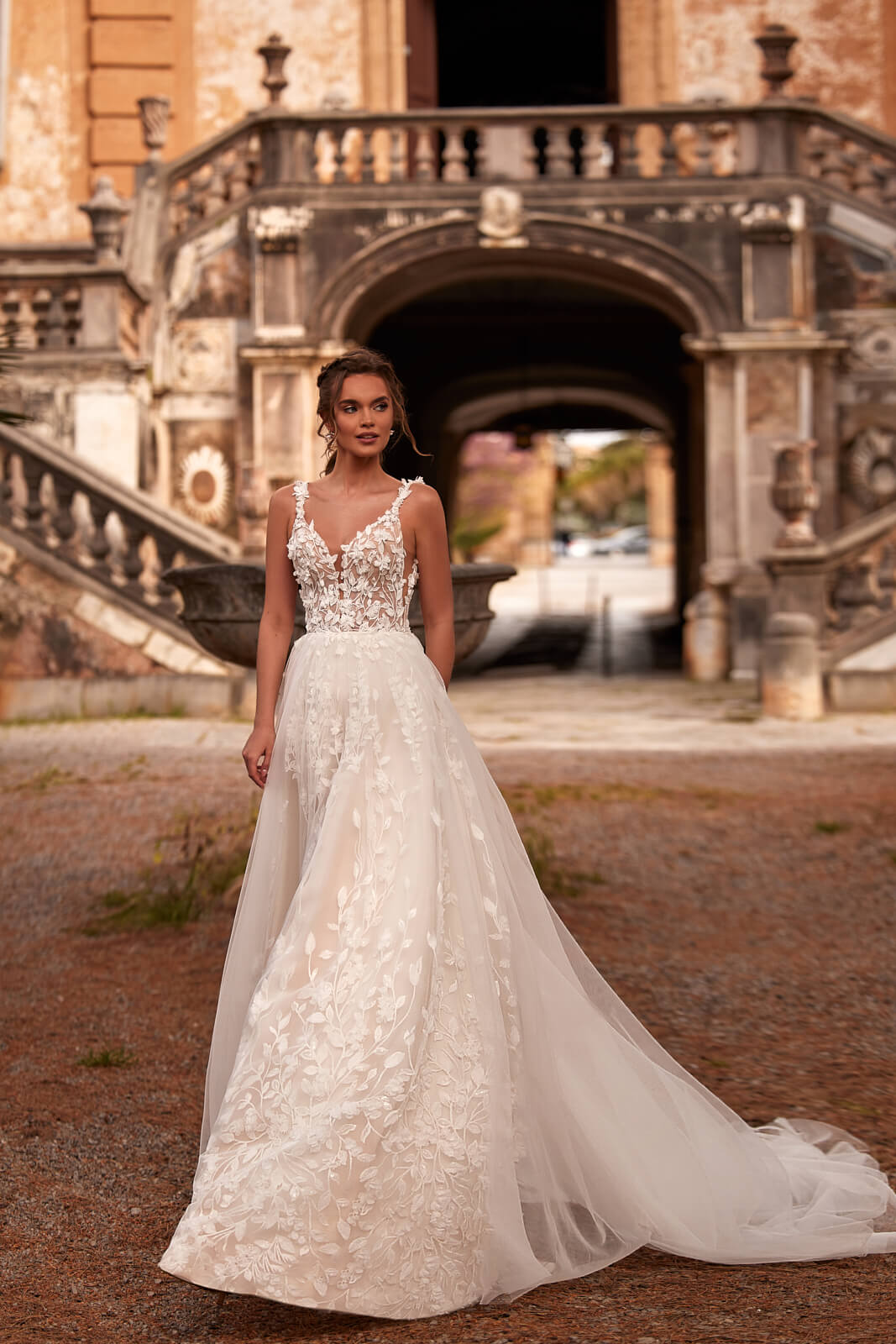 Robe de mariée trapèze Sanah, DAMA Couture.
