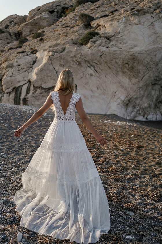 Robe de mariée trapèze Lidia, DAMA Couture.