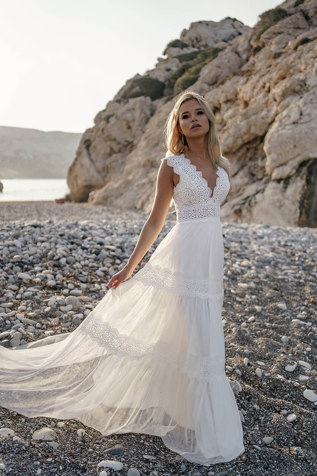 Robe de mariée trapèze Lidia, DAMA Couture.