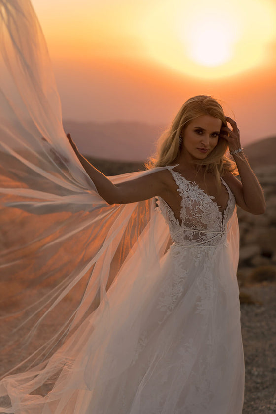 Robe de mariée trapèze Linda, DAMA Couture.