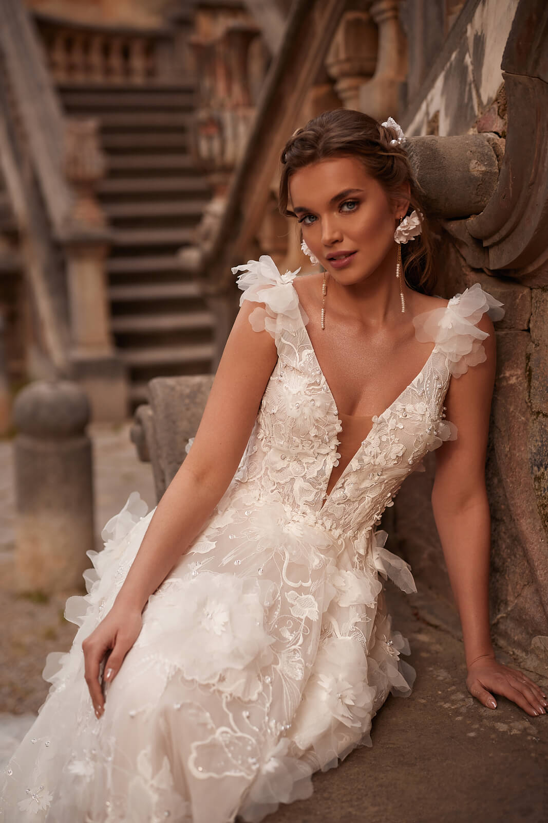 Robe de mariée trapèze Calanthe, DAMA Couture.