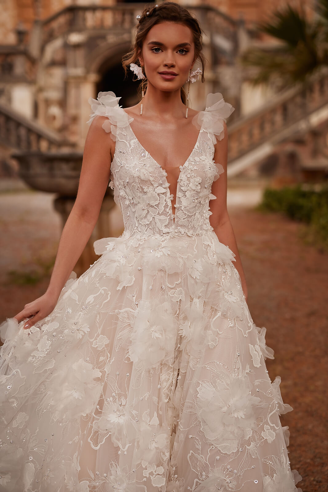 Robe de mariée trapèze Calanthe, DAMA Couture.