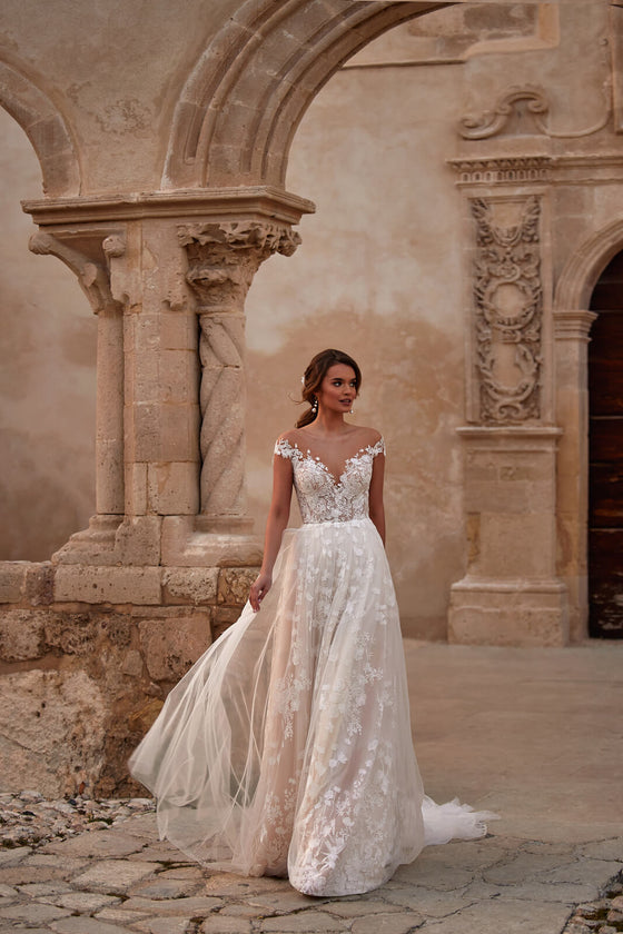 Robe de mariée trapèze Valentine, DAMA Couture.