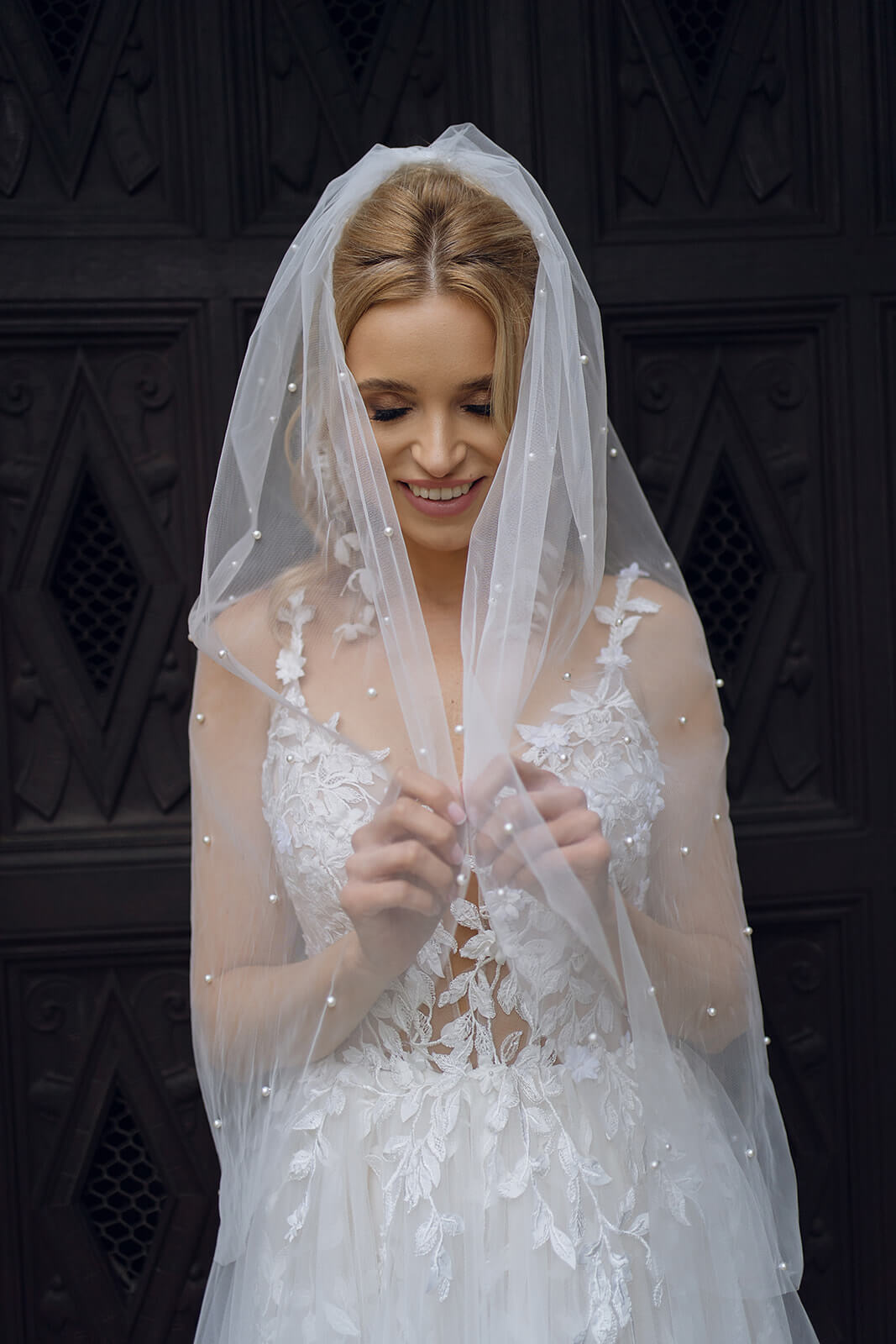 Voile de mariée perlé, DAMA Couture.