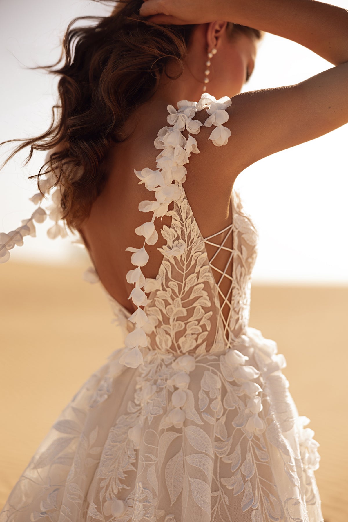 Détail de la robe de mariée Wisteria.