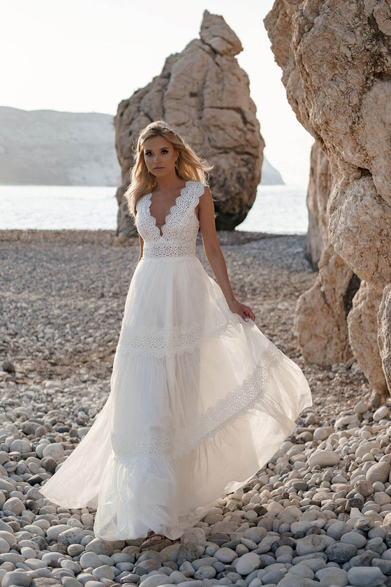 Robe de mariée trapèze Lidia, DAMA Couture.